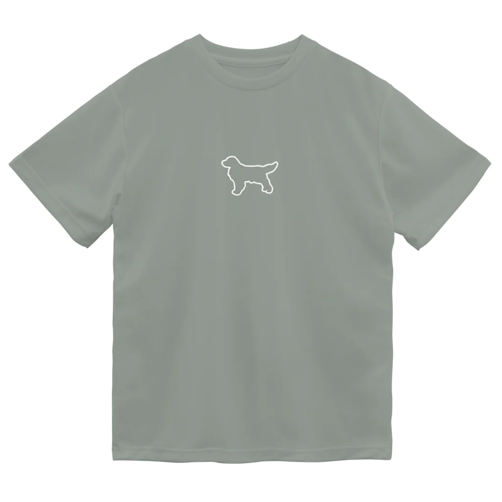 ゴールデンレトリバーわんちゃん犬のゴールデンレトリバーのシンプルシルエット犬 Dry T-Shirt