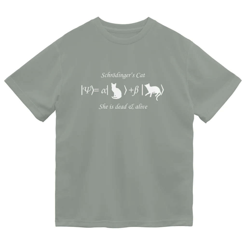 Silvervine Psychedeliqueのシュレーディンガーの猫（白字） Dry T-Shirt