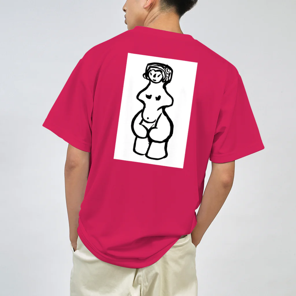 工房ＨＡＮＺＯＵの前面(片面)プリント　縄文のビーナスさん　土偶シリーズ Dry T-Shirt