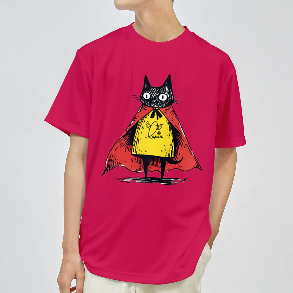 Lapis SHOPの黒猫ヒーロー Dry T-Shirt