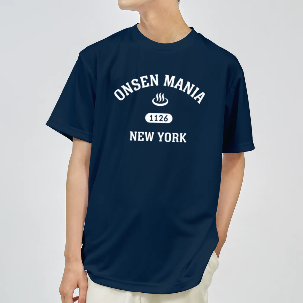 kg_shopのONSEN MANIA (ホワイト) ドライTシャツ