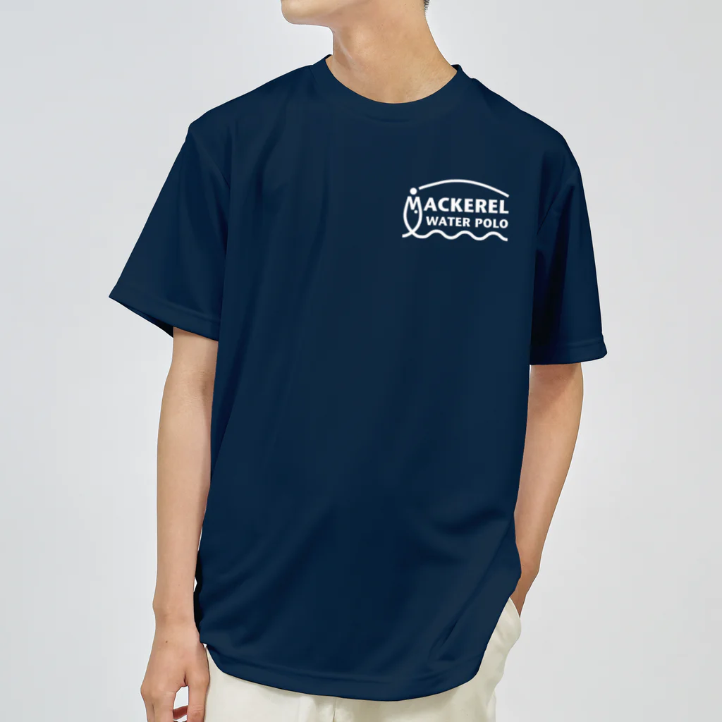 MACKEREL WATER POLOのMACKEREL（ホワイト）片面プリント ドライTシャツ