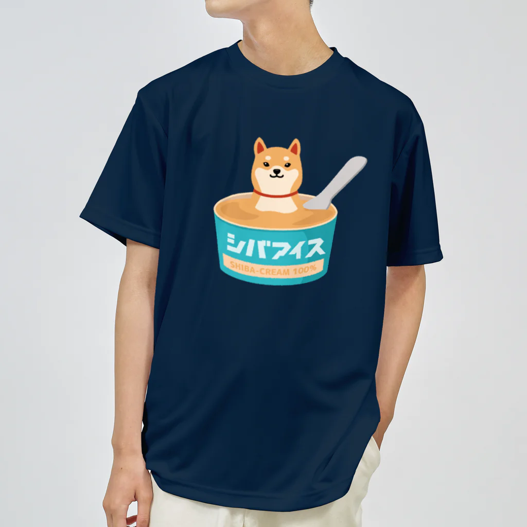 しばじるしデザインの柴クリーム100%のシバアイス ドライTシャツ