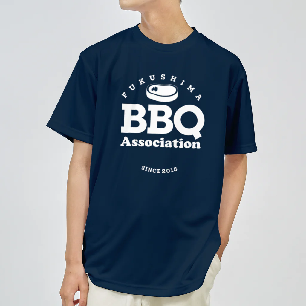 福島バーベキュー協会SHOPの福島BBQ協会Circleロゴ白文字 Dry T-Shirt