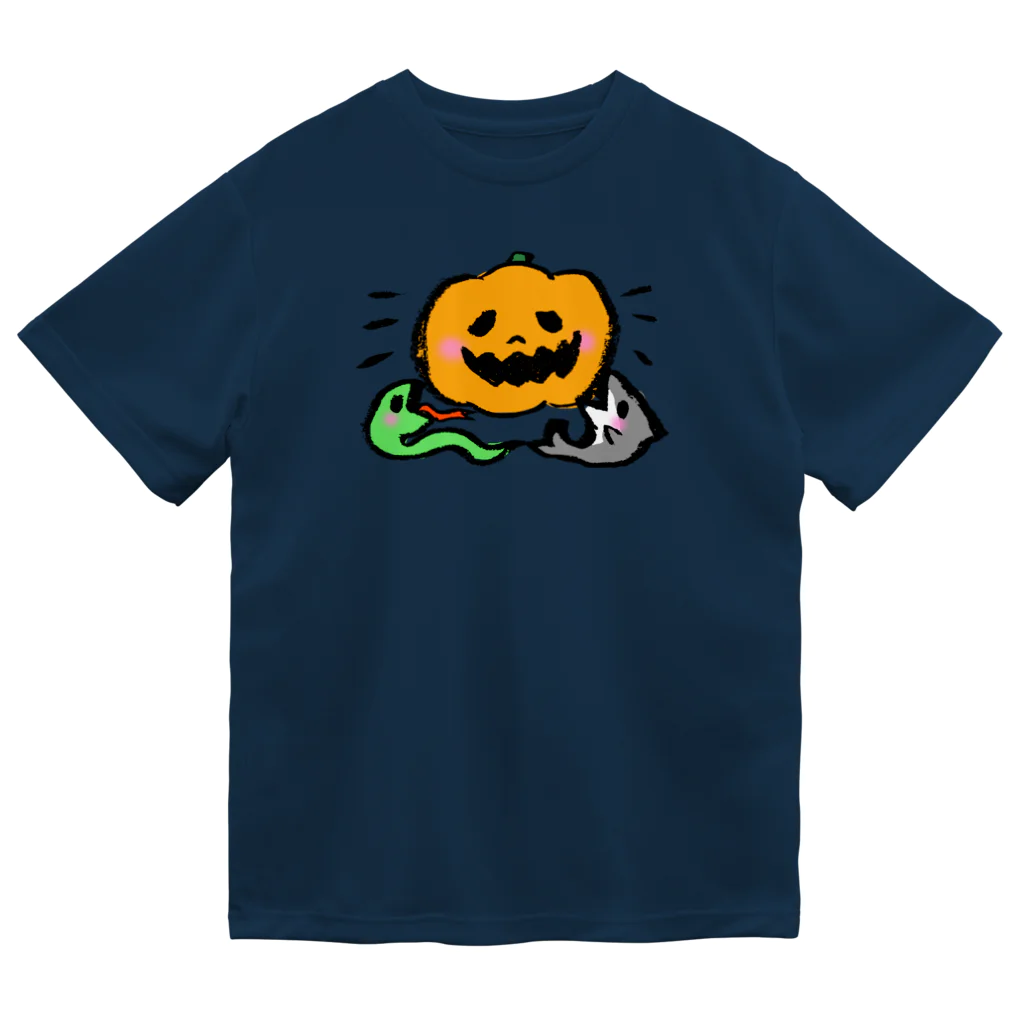 円（まどか）の気まぐれアートのなるっとパペットモンスターズ🎃🐍🦈 ドライTシャツ