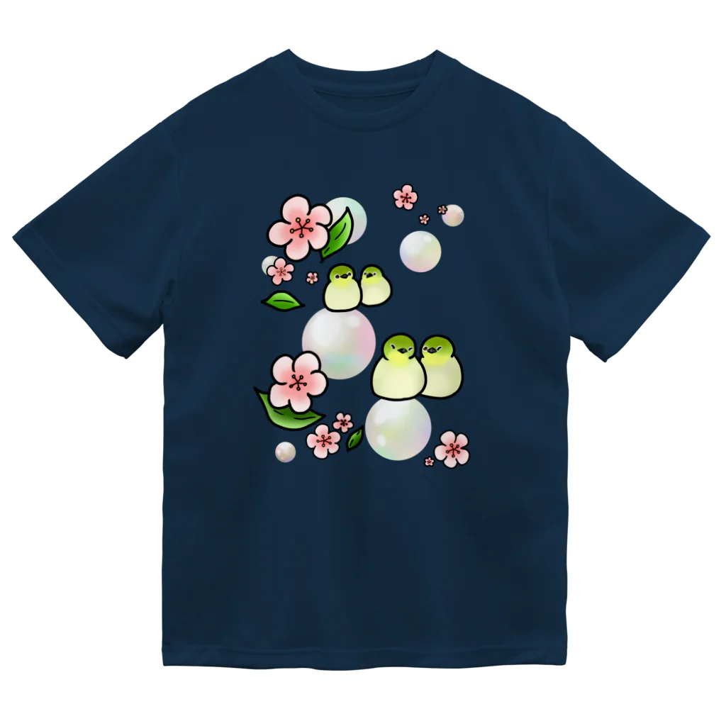 Lily bird（リリーバード）のほわほわメジロ梅 Dry T-Shirt