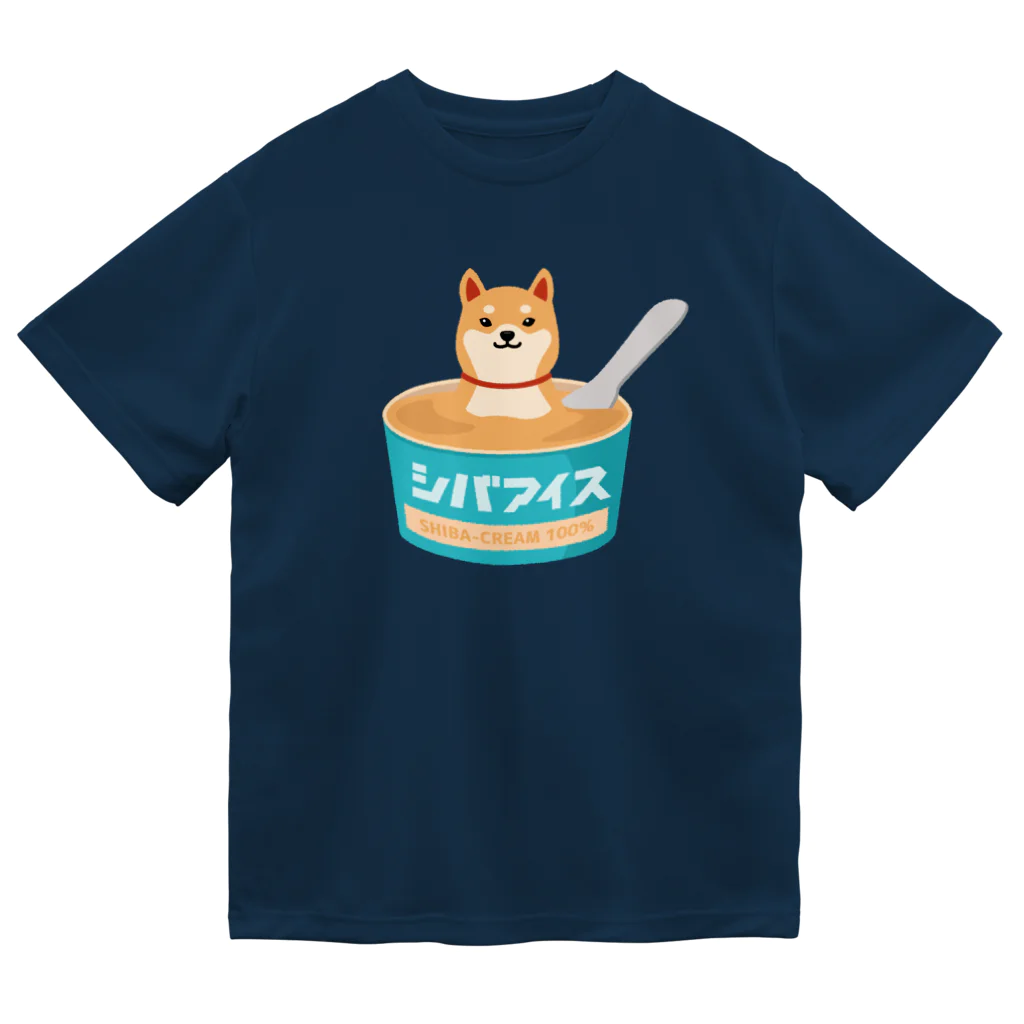 しばじるしデザインの柴クリーム100%のシバアイス ドライTシャツ