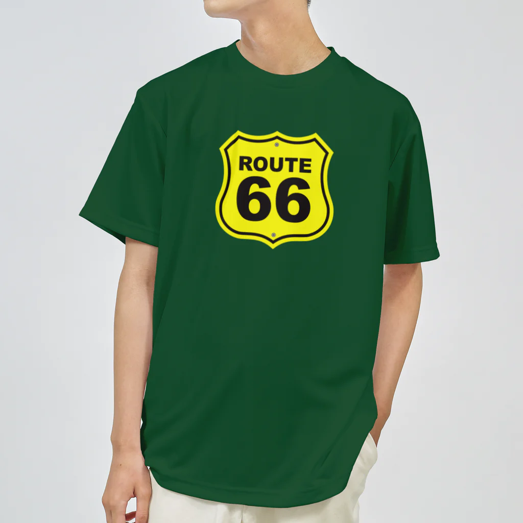 アロハスタイルハワイのU.S. Route 66  ルート66　イエロー ドライTシャツ