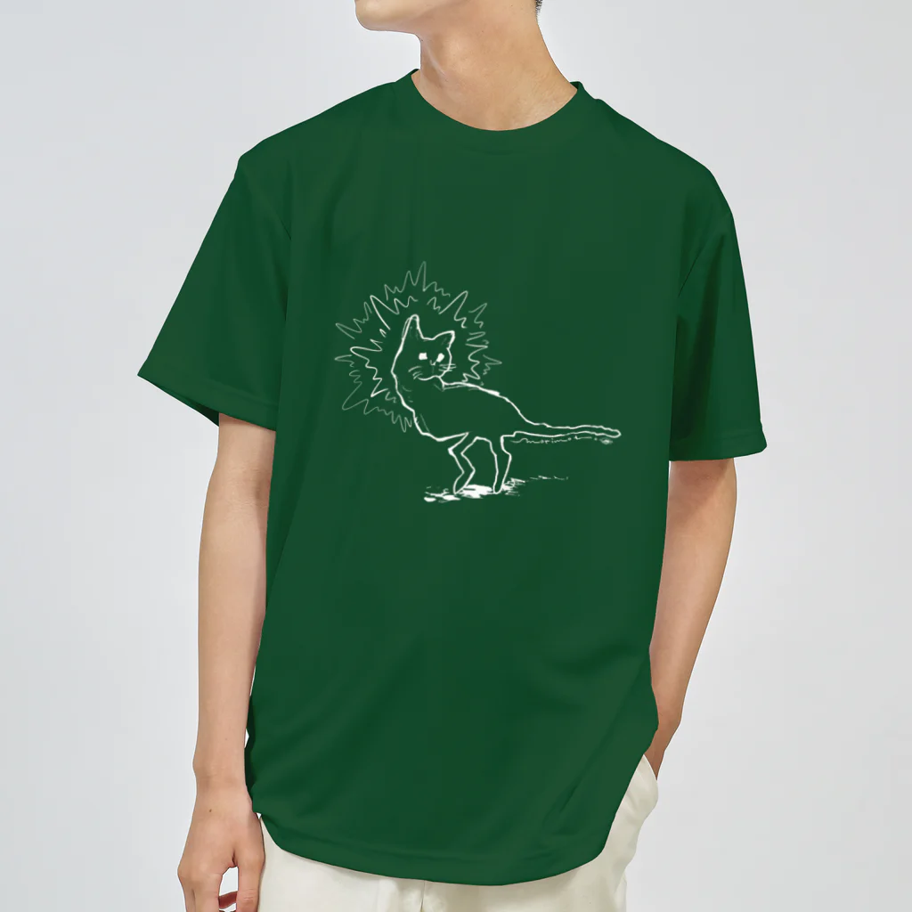 家の中の蛙 SUZURI店／森本のねこかな(白線) Dry T-Shirt