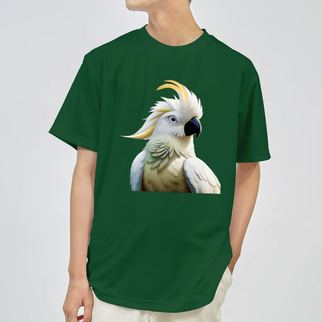 urimasuのシロビタイムジオウム（Sulphur-crested Cockatoo） ドライTシャツ