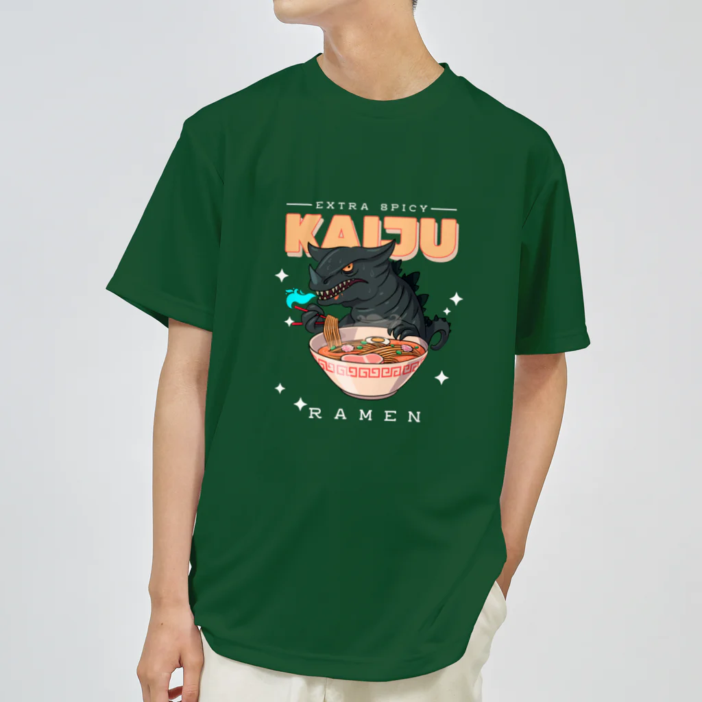 World_Teesのレトロアニメ怪獣ラーメン  ドライTシャツ