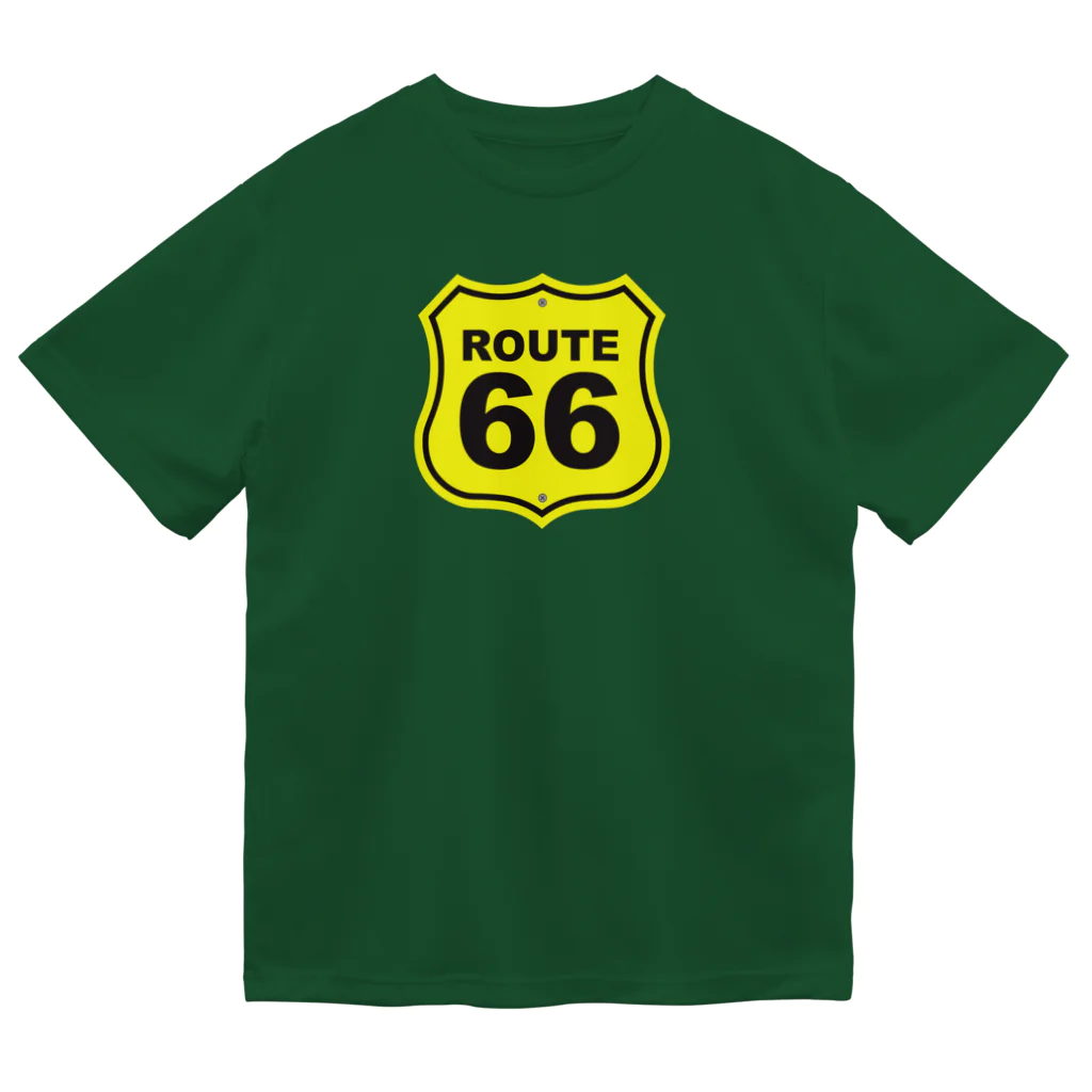 アロハスタイルハワイのU.S. Route 66  ルート66　イエロー ドライTシャツ