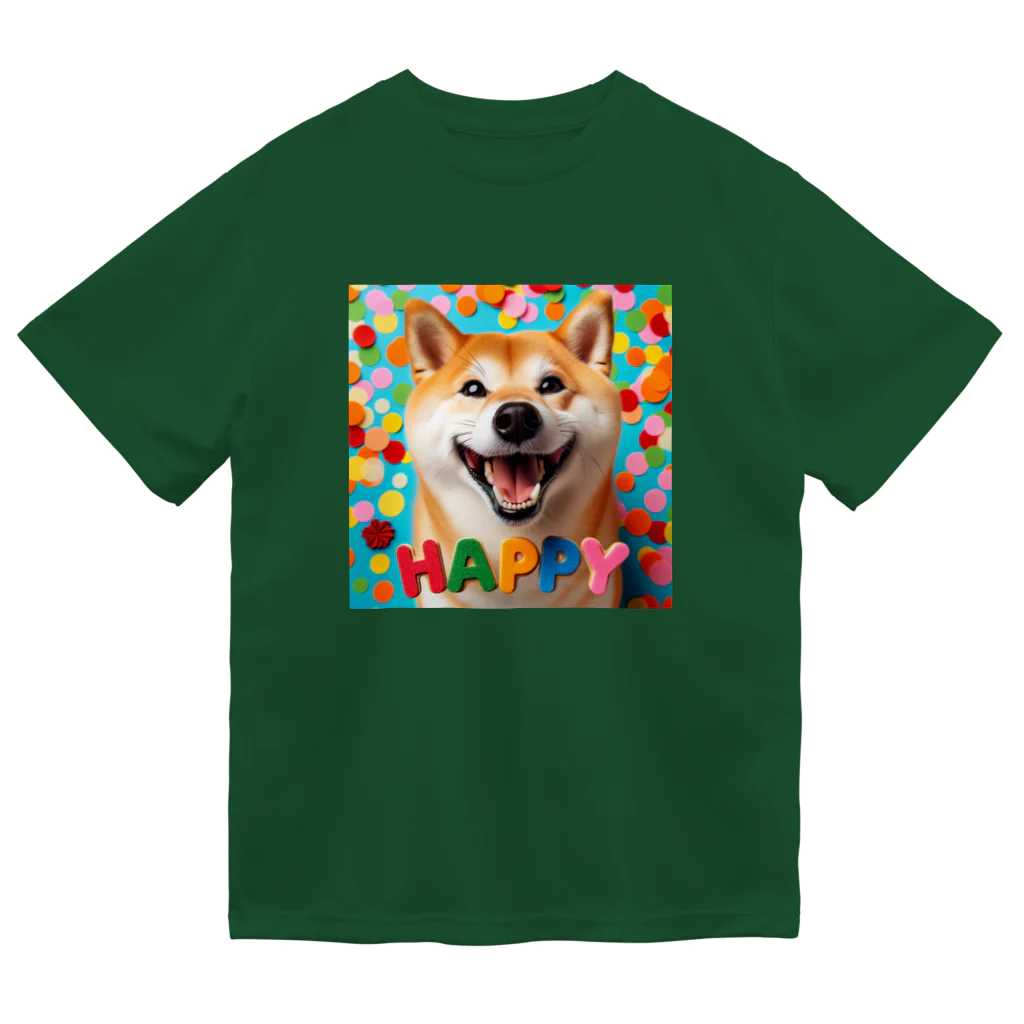 ANTARESの今日もハッピーな柴犬 ドライTシャツ