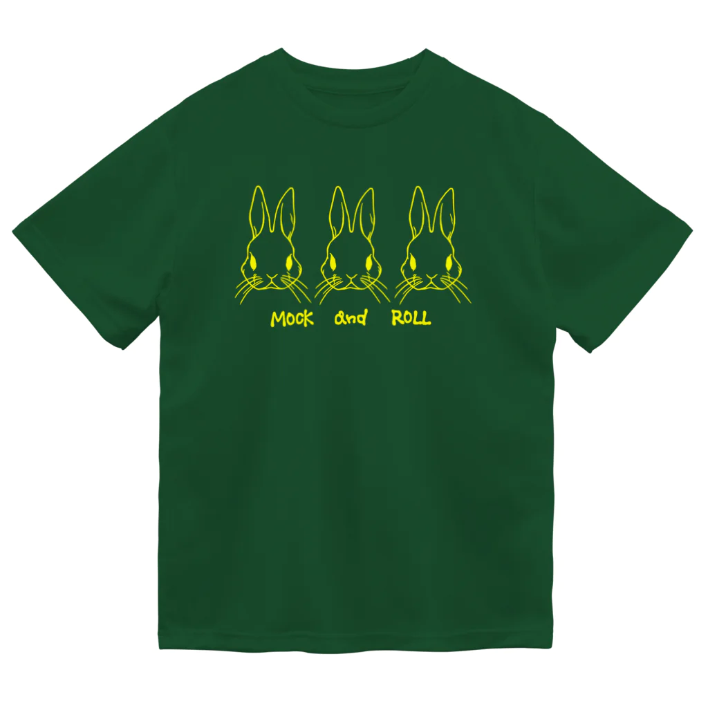 Mock’n Rollの3連うさぎ YELLOW ドライTシャツ