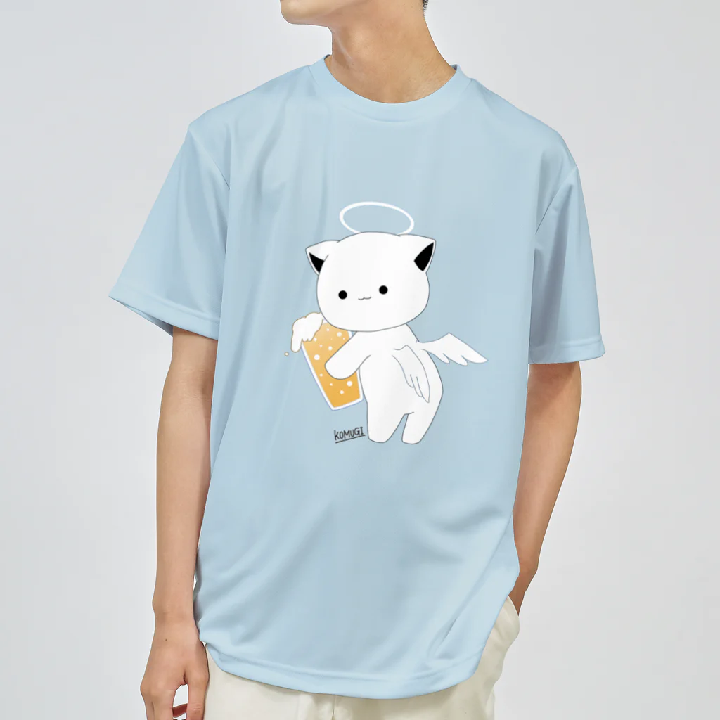 MochiMochi SHOPの白猫天使こむぎちゃん🍺 ドライTシャツ