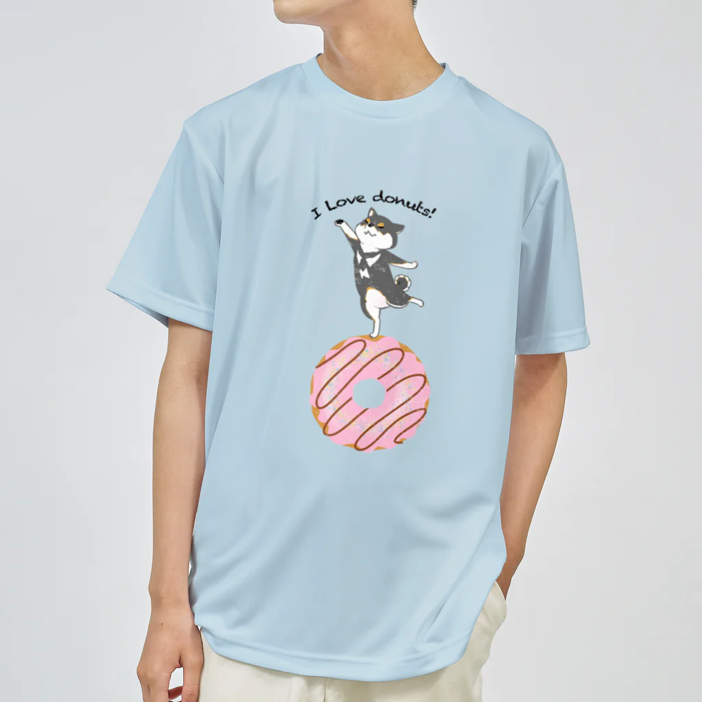 真希ナルセ（マキナル）のI love donuts!（黒柴） Dry T-Shirt