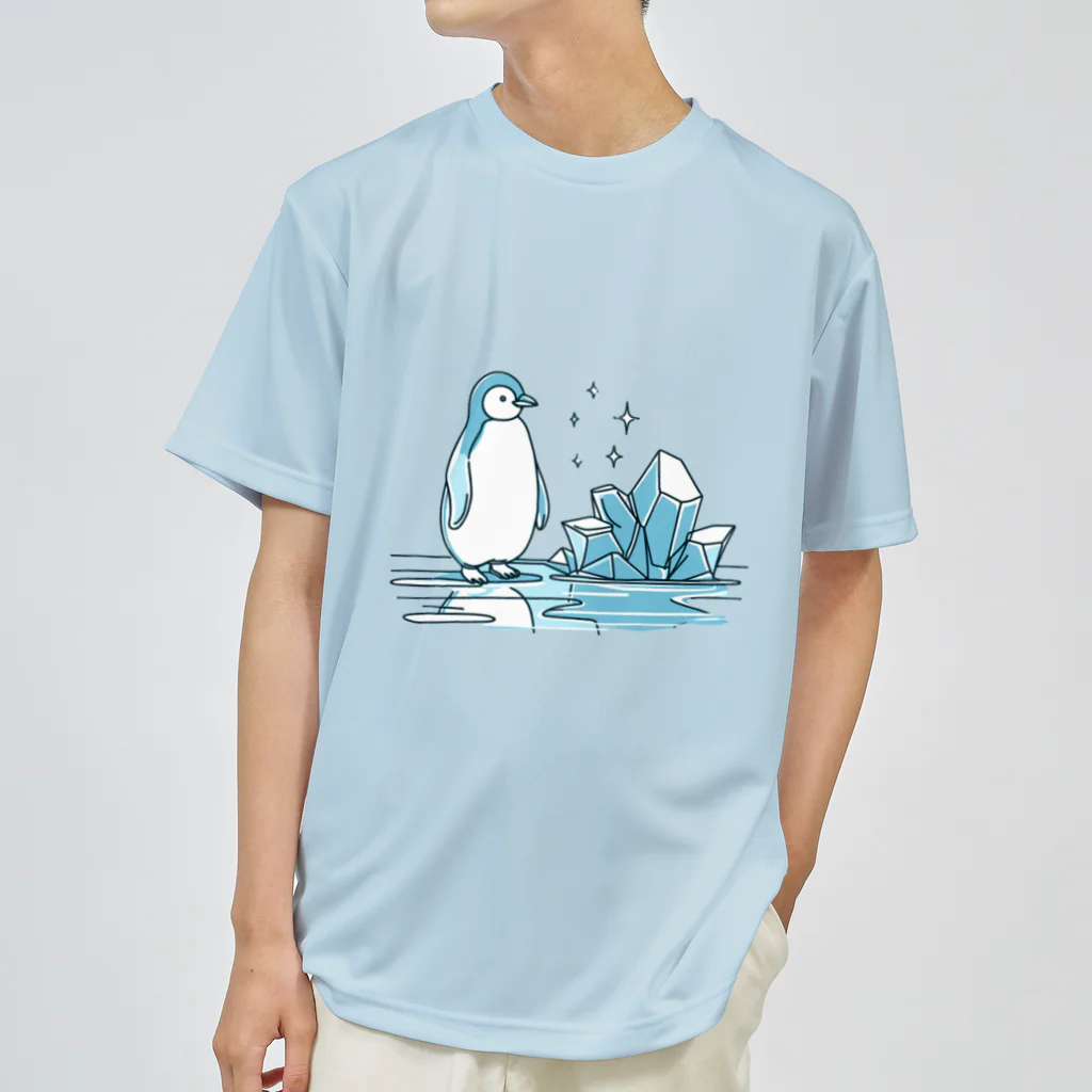 Green__teaのペンギンと氷塊 Dry T-Shirt