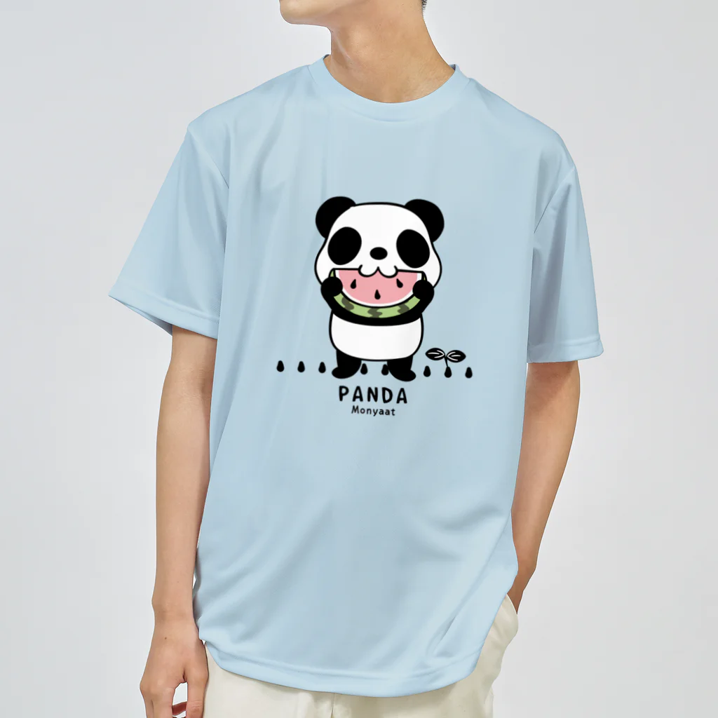 イラスト MONYAAT のスイカを食べるパンダちゃん C ドライTシャツ