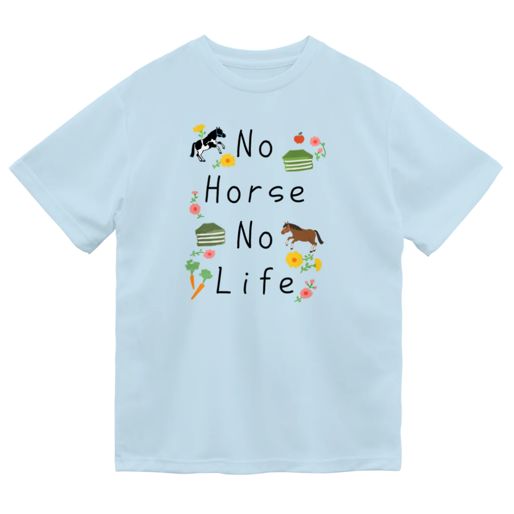 poniponiのNo horse No life   ドライTシャツ