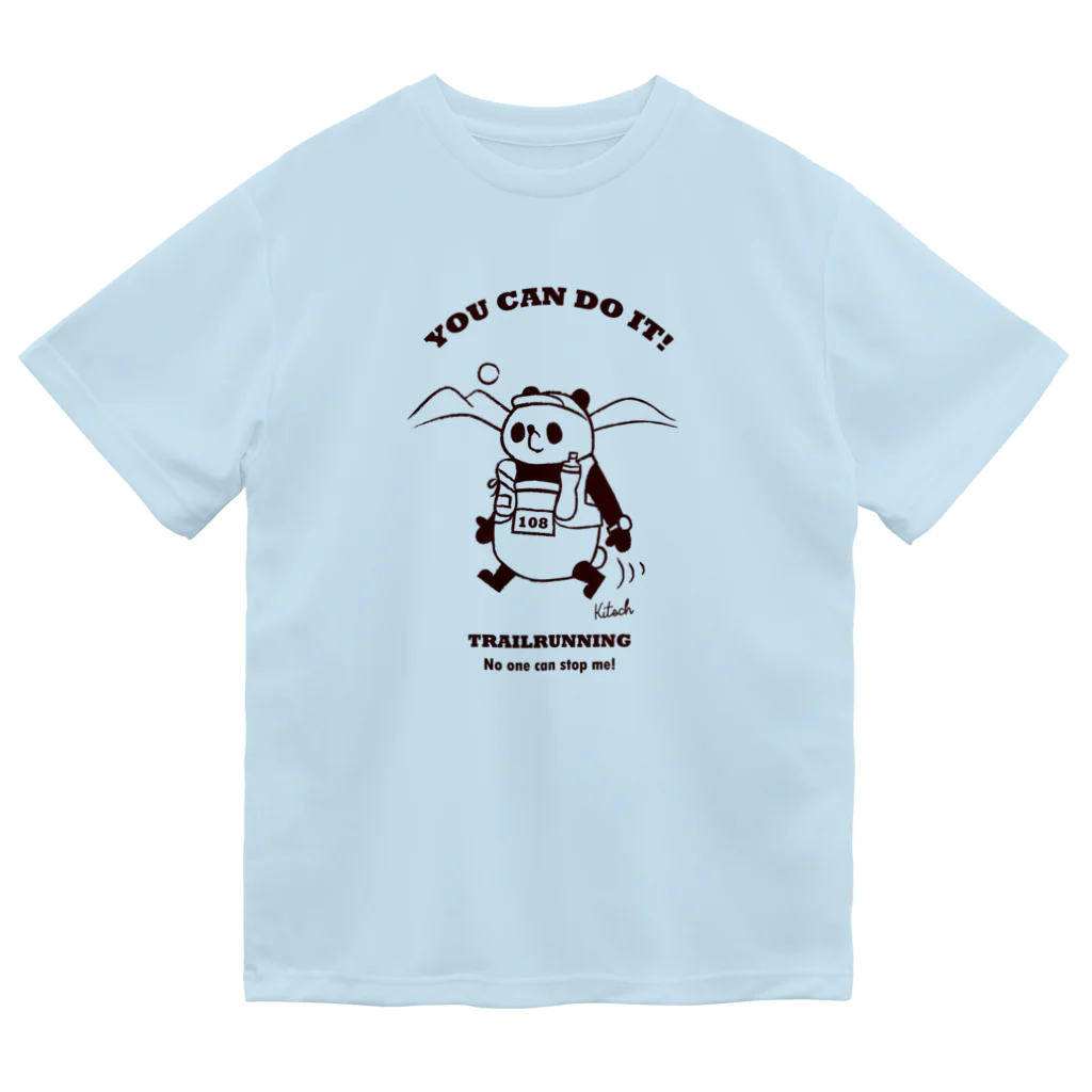 キッチュのトレイルランパンダ【YOU CAN DO IT!】 ドライTシャツ