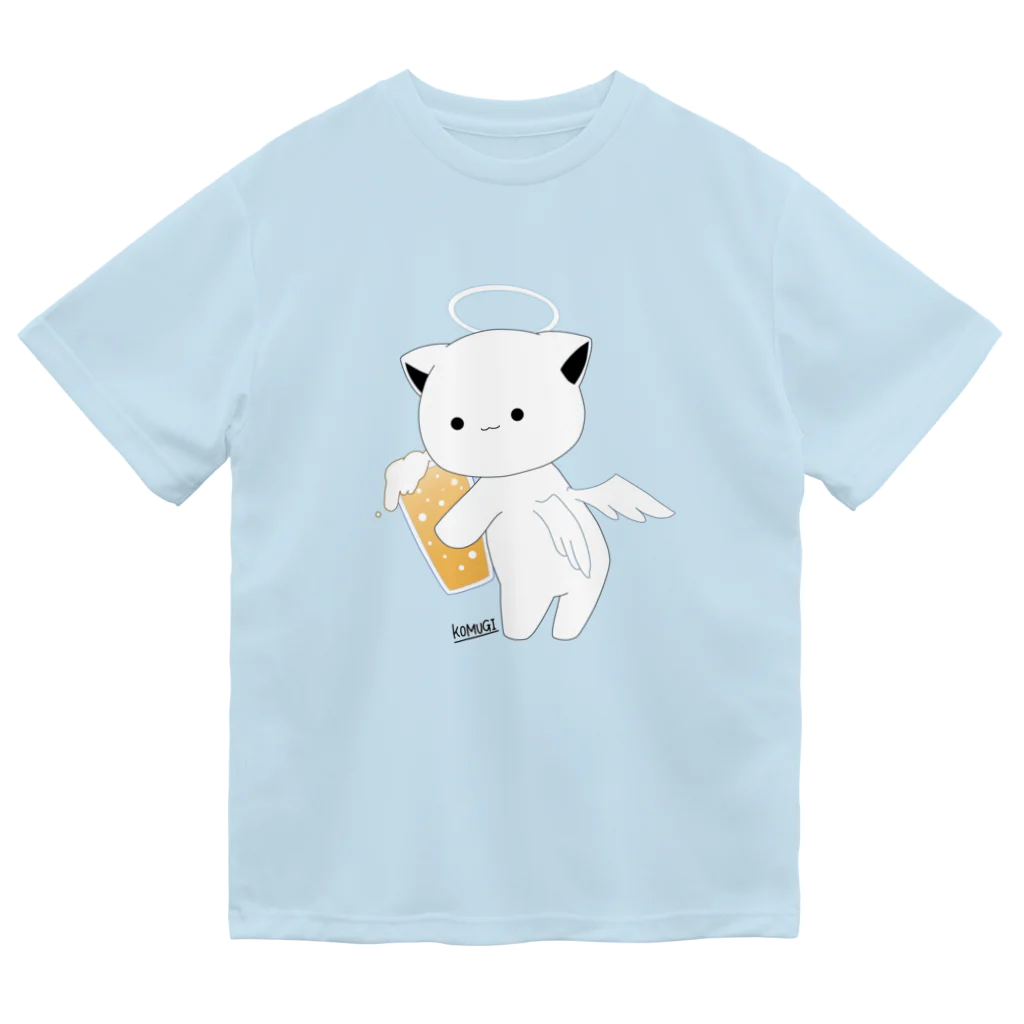 MochiMochi SHOPの白猫天使こむぎちゃん🍺 ドライTシャツ