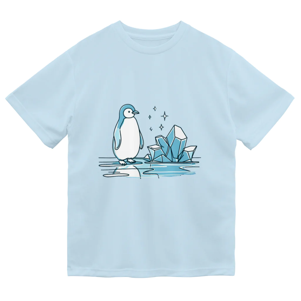 Green__teaのペンギンと氷塊 ドライTシャツ