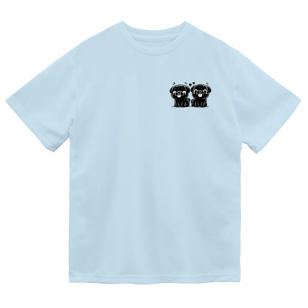 ブヒーズのtwin pug Dry T-Shirt