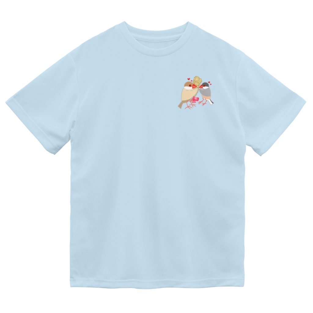 Lily bird（リリーバード）の粟穂をプレゼント シルバー&シナモン文鳥 Dry T-Shirt