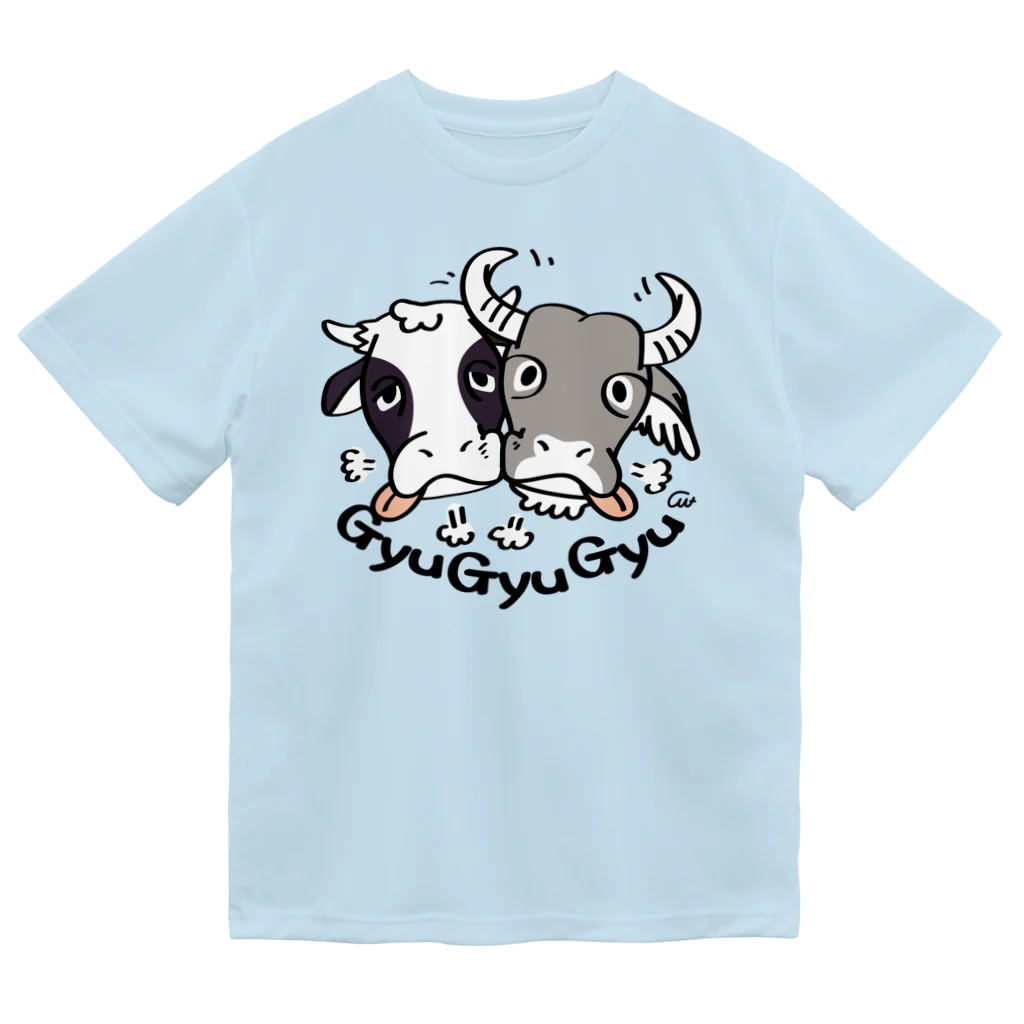 イラスト MONYAAT の牛のギュウギュウB ドライTシャツ