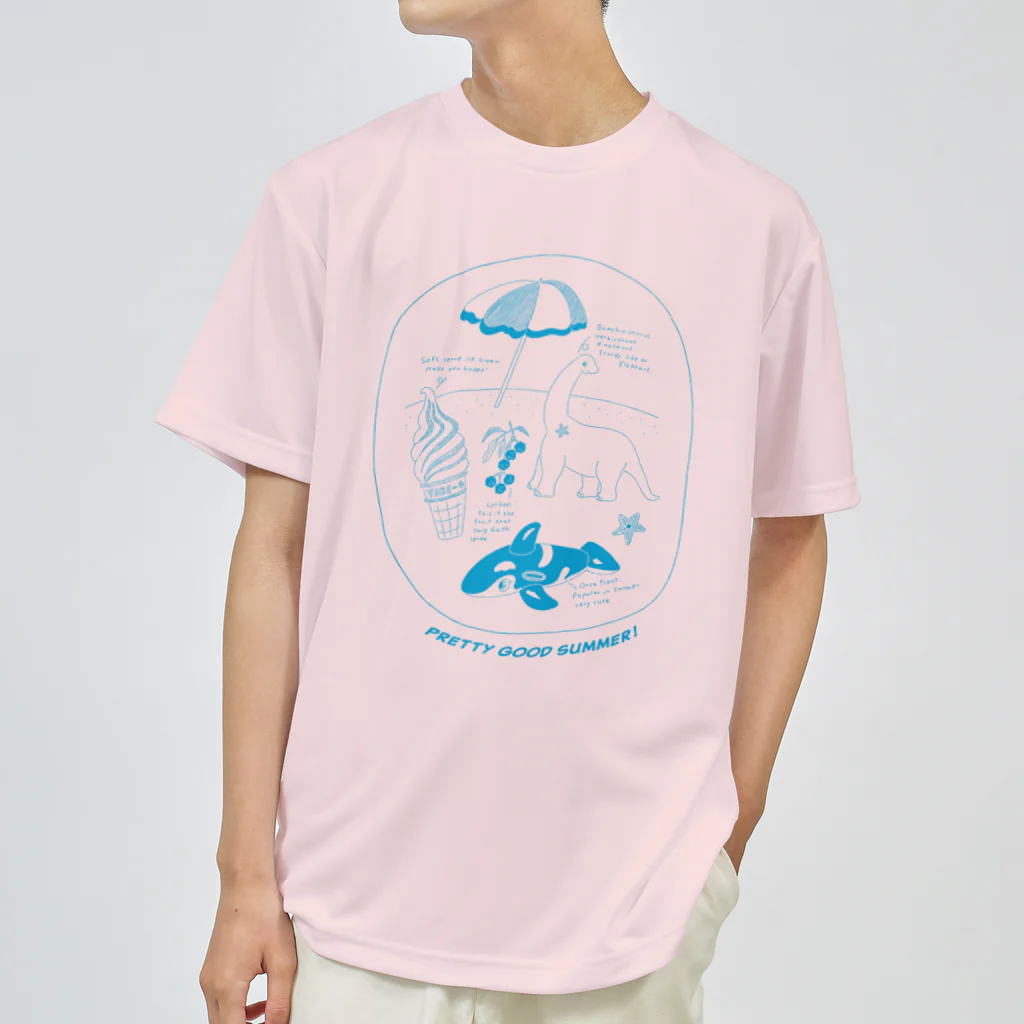 Futakawa Mayuのグッズショップの夏図鑑シリーズ　恐竜　カラー ドライTシャツ