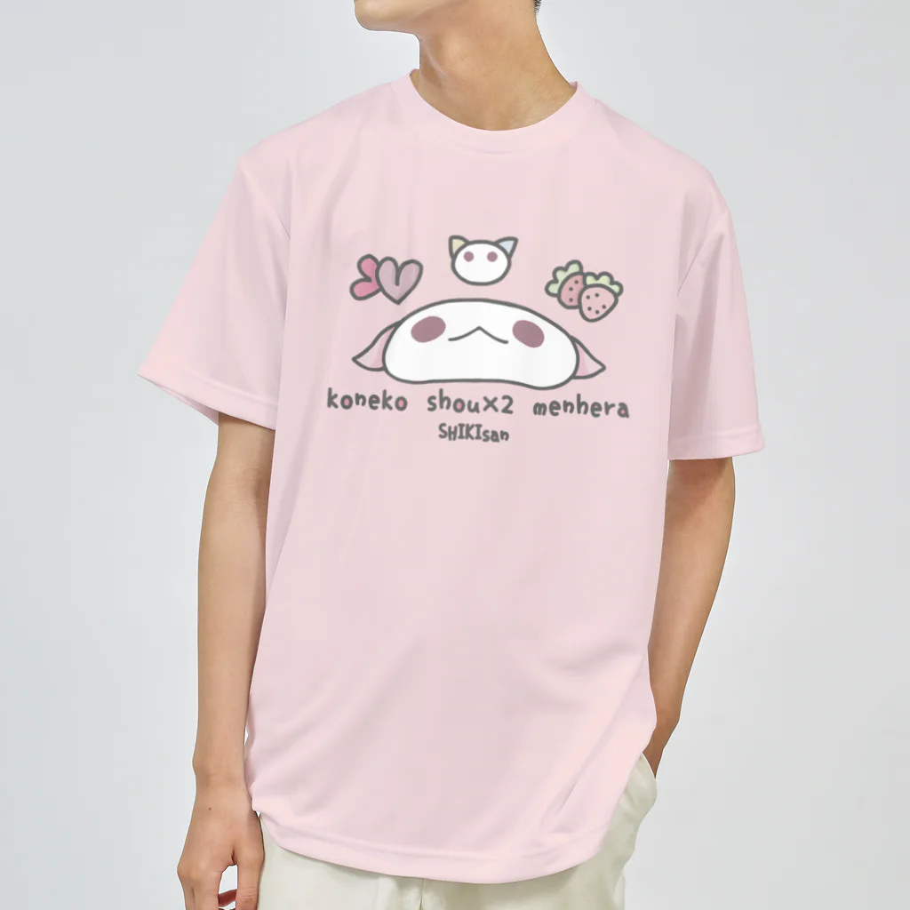 itsuto-こねこしょうしょうめんへらの「しきさんふぇいす」 ドライTシャツ