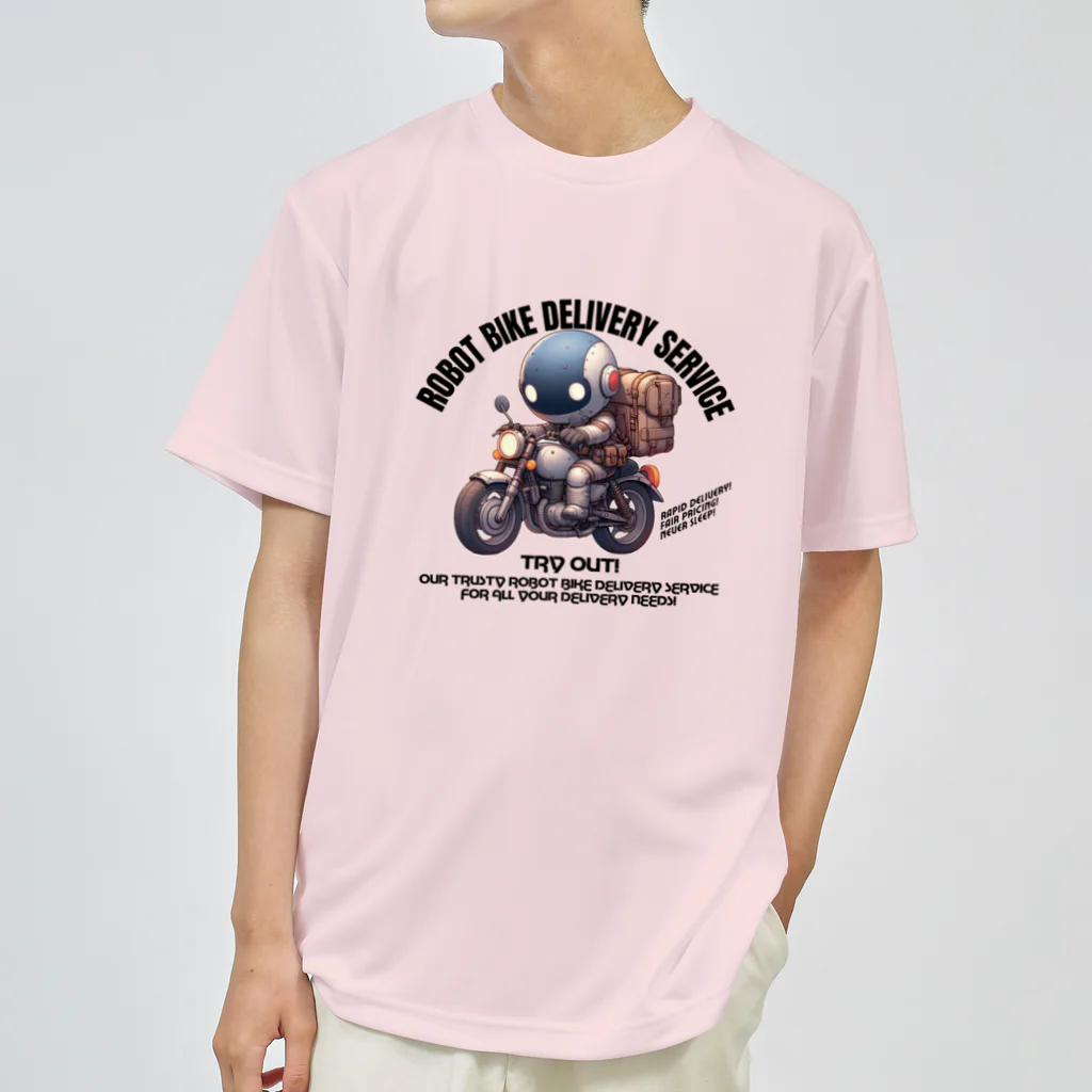 kazu_gのロボットバイク便(淡色用) ドライTシャツ