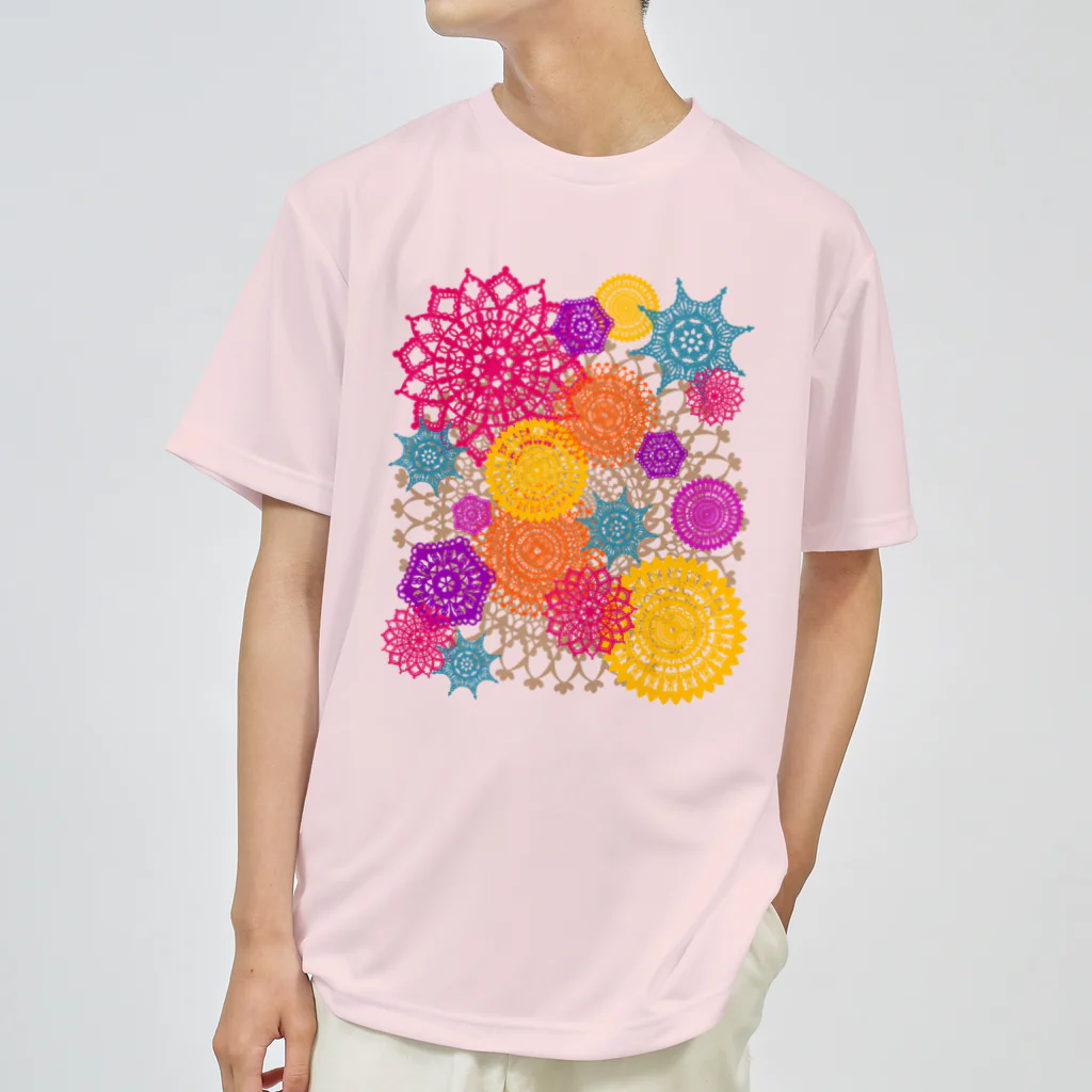 sandy-mのレースのお花畑 トロピカルカラー ドライTシャツ