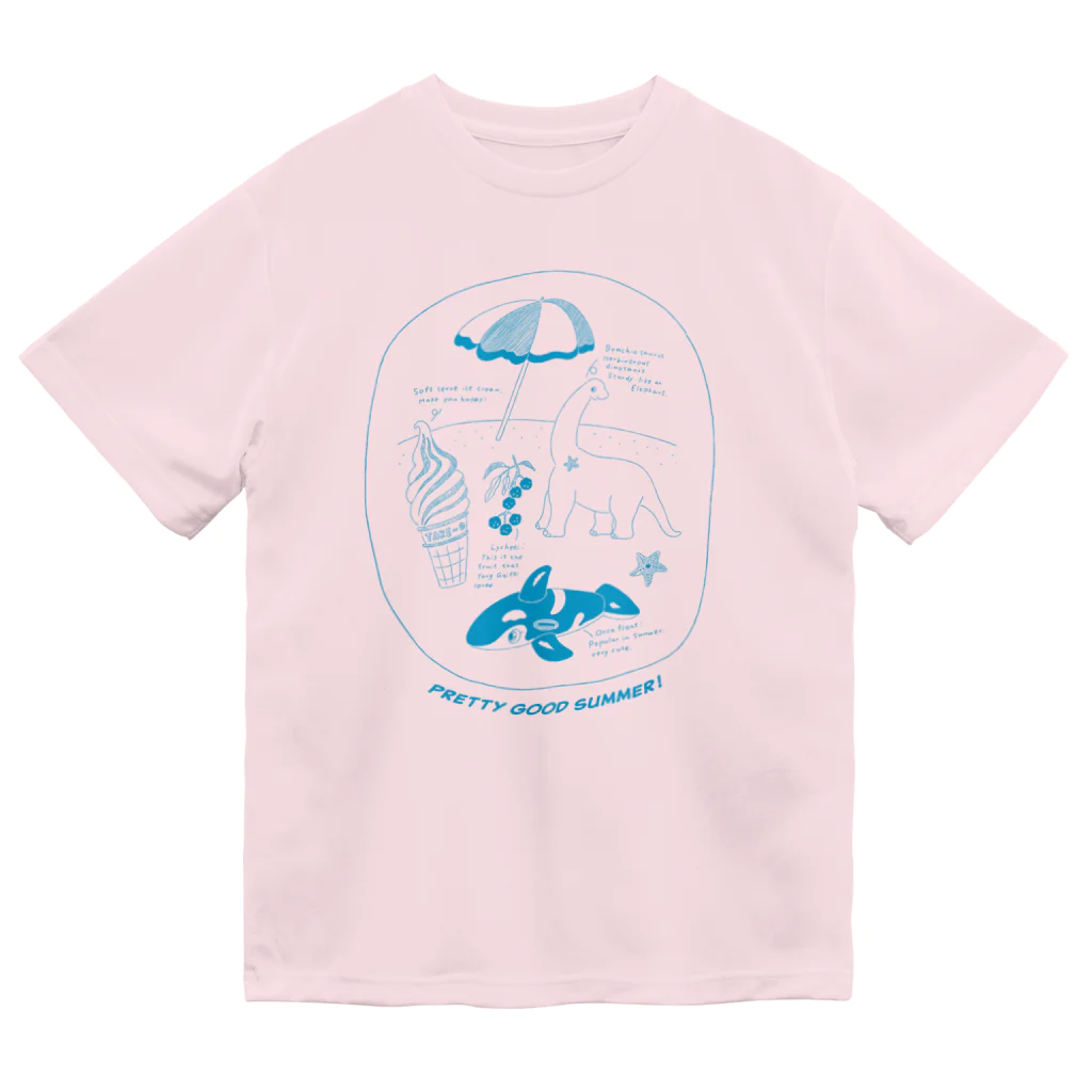 Futakawa Mayuのグッズショップの夏図鑑シリーズ　恐竜　カラー ドライTシャツ