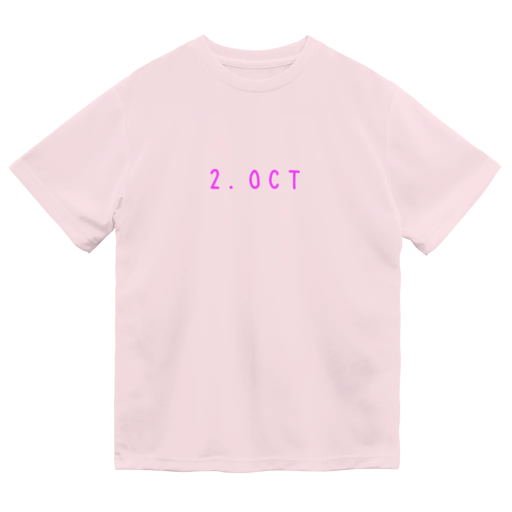 バースデーＴシャツのバースデー［2.OCT］ピンク Dry T-Shirt