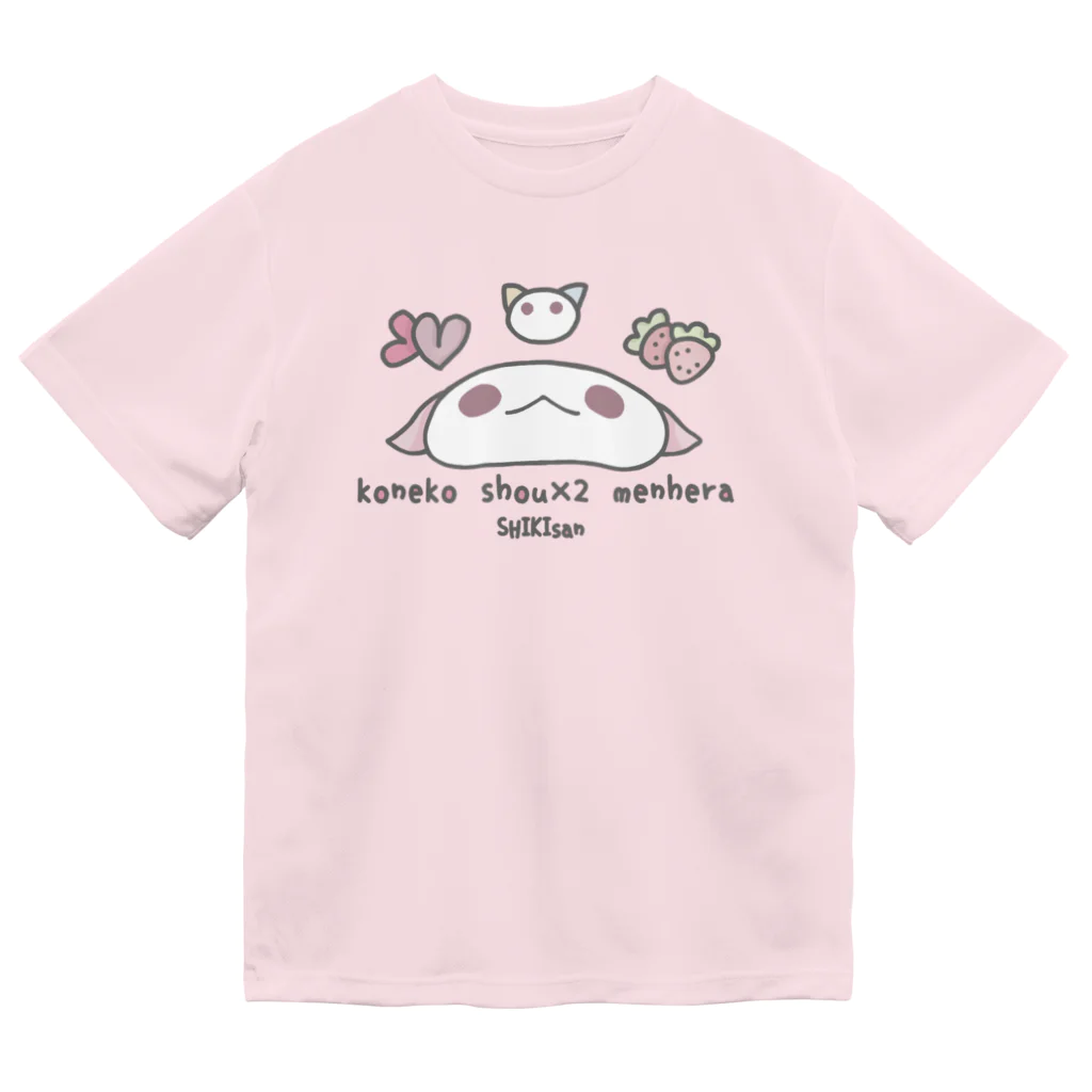 itsuto-こねこしょうしょうめんへらの「しきさんふぇいす」 ドライTシャツ