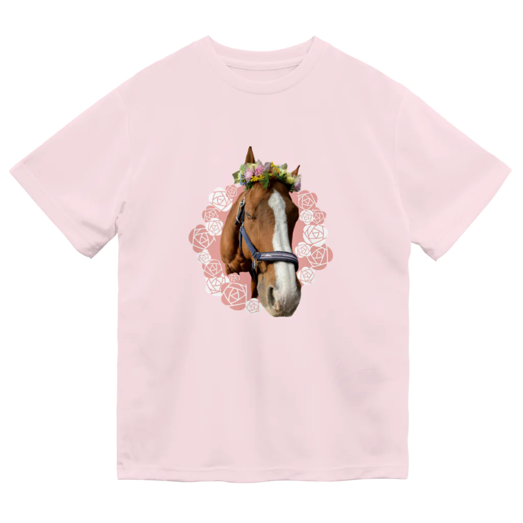 すあまの花冠をかぶったルミぽん ドライTシャツ