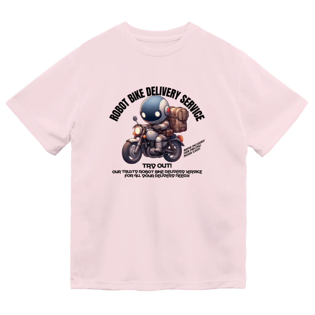 kazu_gのロボットバイク便(淡色用) ドライTシャツ