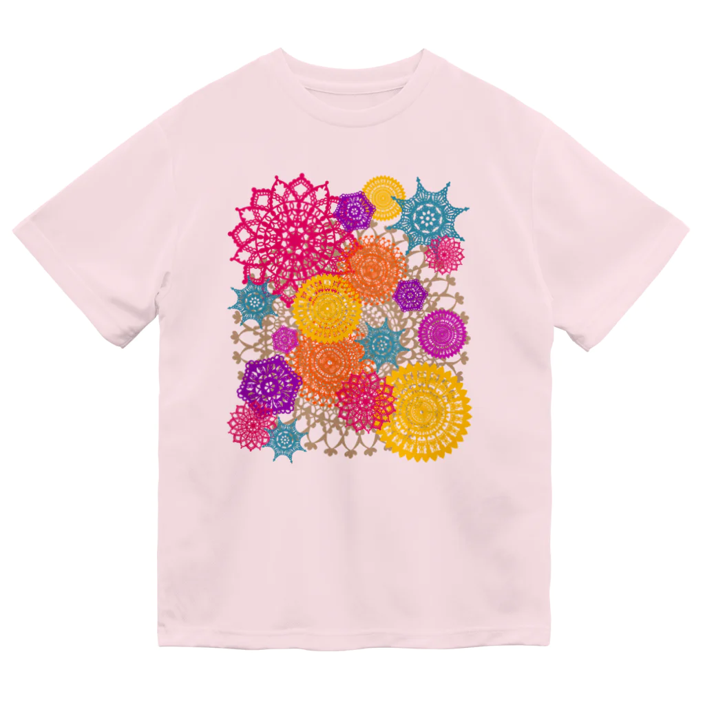 sandy-mのレースのお花畑 トロピカルカラー ドライTシャツ