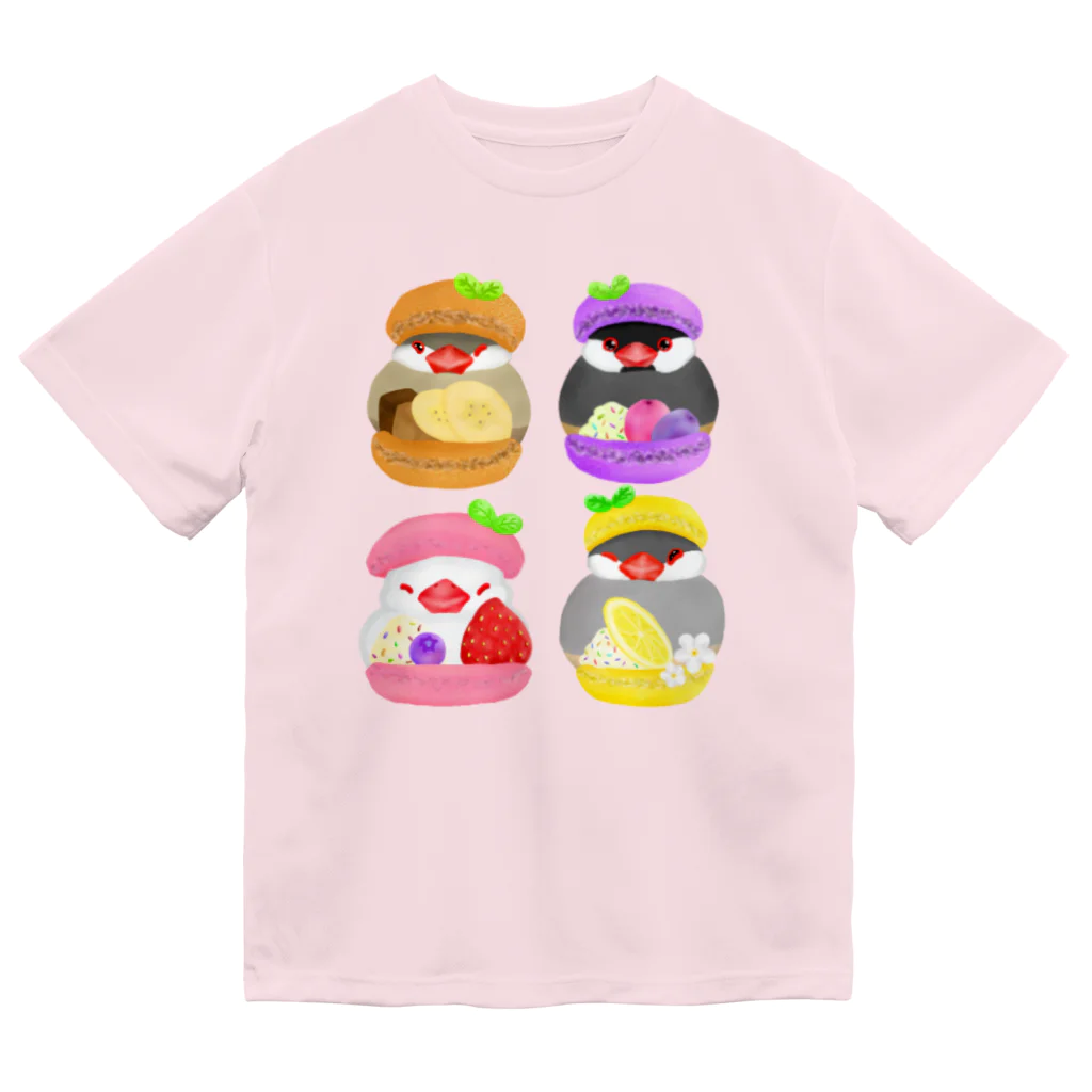 Lily bird（リリーバード）のぎゅっ♪マカロン文鳥ず ドライTシャツ