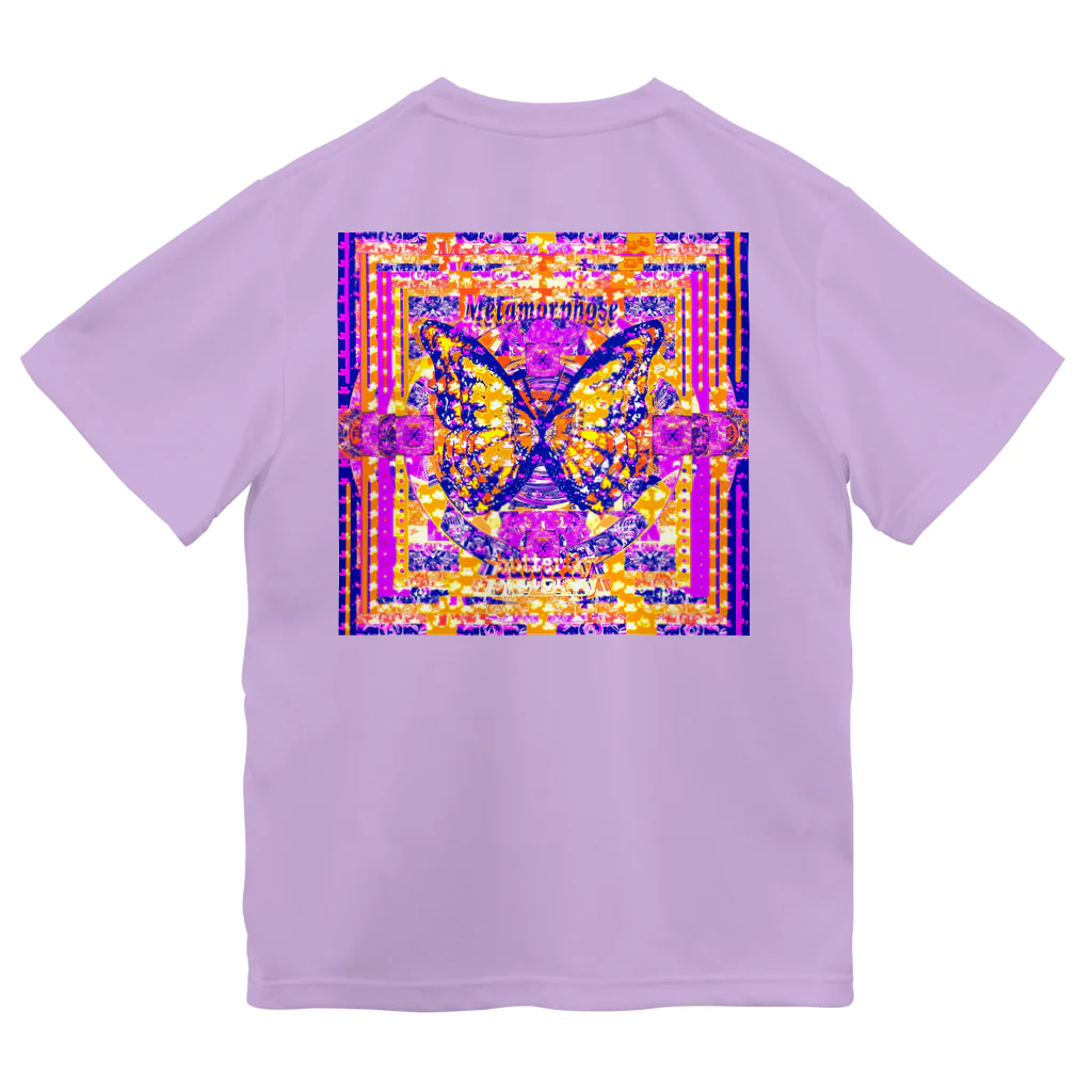 ✨🌈✨ユラクラカン🇯🇵 ✨🌈✨の✨🌈Metamorphose butterfly ✨🌈 蝶　レトロ調 ドライTシャツ