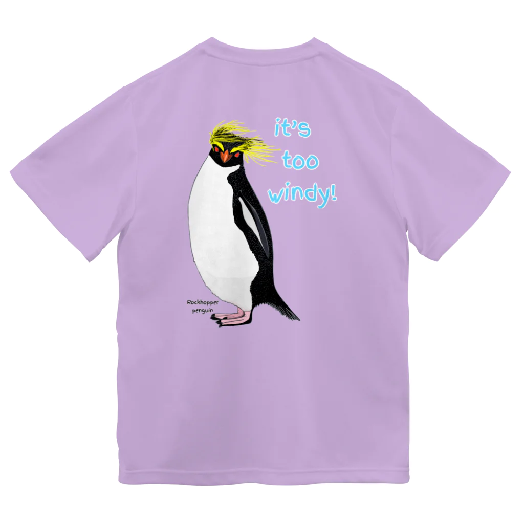 LalaHangeulのRockhopper penguin　(イワトビペンギン)　バックプリント Dry T-Shirt