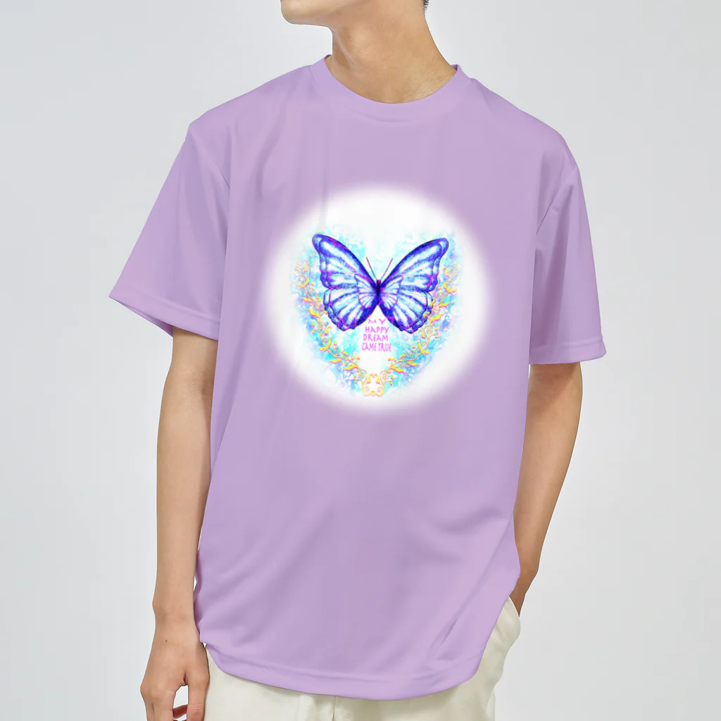 ✨🌈✨ユラクラカン🇯🇵 ✨🌈✨の🌈happy✨dream🦋butterfly🌟🌈夢が叶った蝶✨🌈🌟🍷 ドライTシャツ