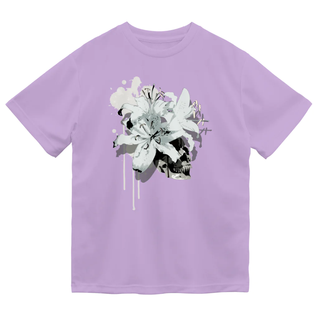 nanaqsaのLily Skull [White] ドライTシャツ