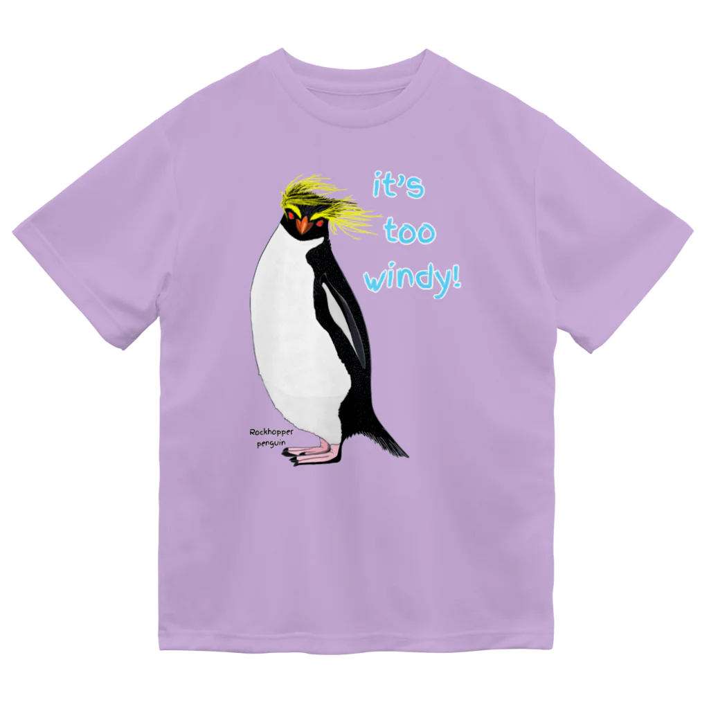 LalaHangeulのRockhopper penguin　(イワトビペンギン) ドライTシャツ