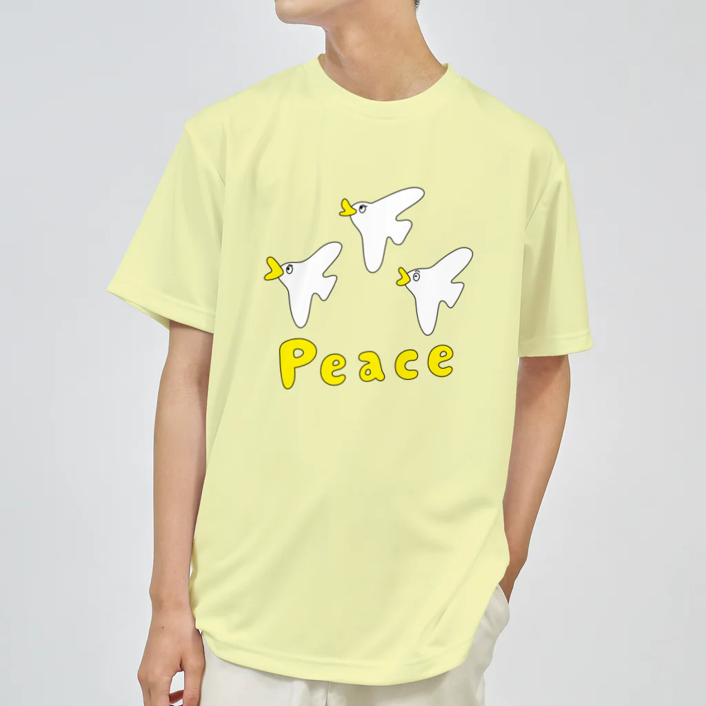 ガモさんの白バト３兄弟 Peace ドライTシャツ