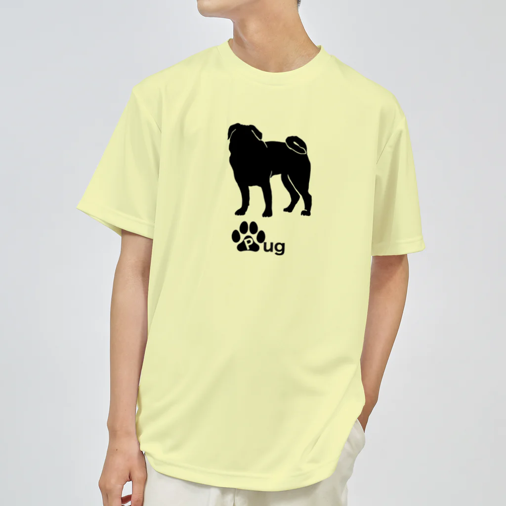 bow and arrow のパグ犬 ドライTシャツ