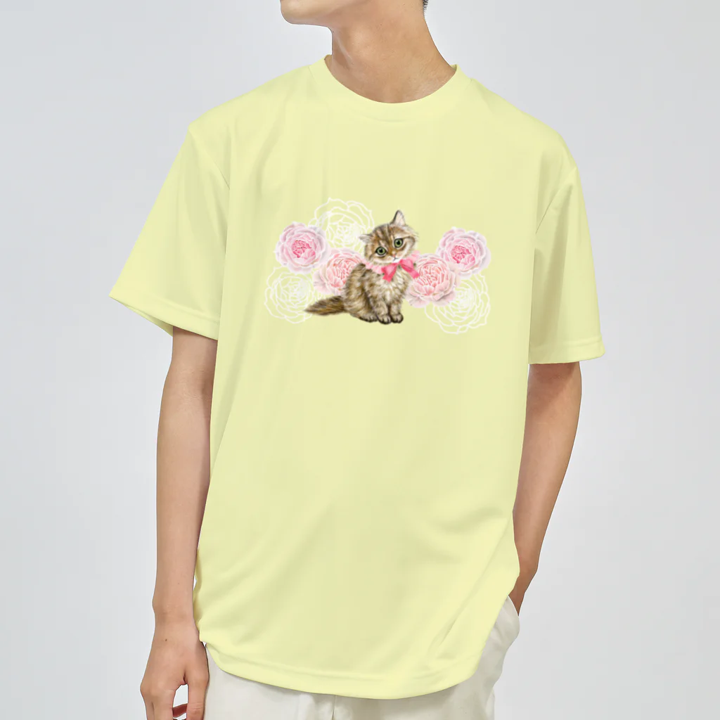 Ａｔｅｌｉｅｒ　Ｈｅｕｒｅｕｘの薔薇とチンチラゴールデン Dry T-Shirt