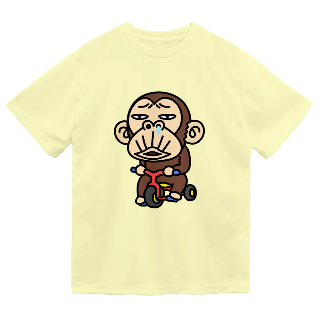 セイコウ スタンプのイラッとお猿さん　三輪車2 ドライTシャツ