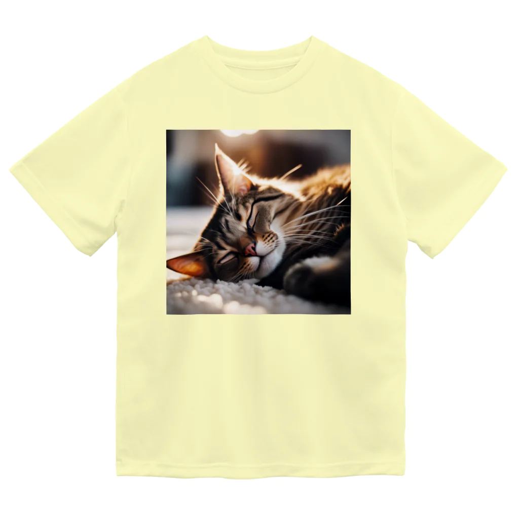 moriyama1981のラグの上で寝ている猫 ドライTシャツ